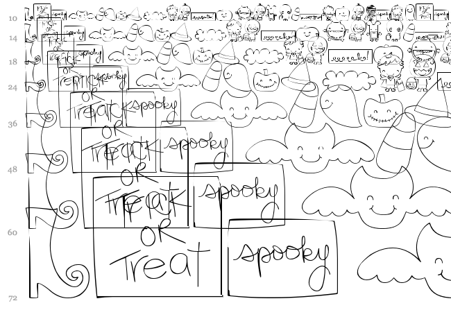 MTF Sweet Halloween Dings font waterfall